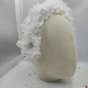 White Floral Kids Headband